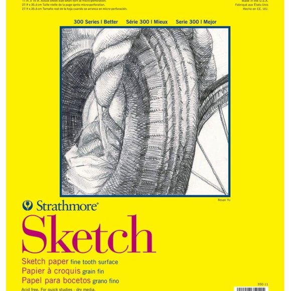 Strathmore 300 Series Sketch Paper Pad, Top Wire Bound, 11x14 inches, 100 Sheets - Picture 1 of 7